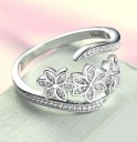 Dame ring med blomst D1029 3