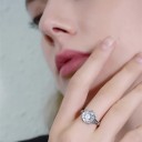 Dame ring med blomst D1440 2