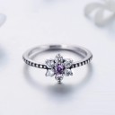 Dame ring med blomst D1577 2