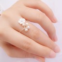 Dame ring med blomst D1756 4