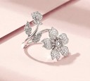 Dame ring med blomst D1758 2