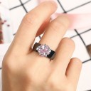 Dame ring med blomst D1858 4