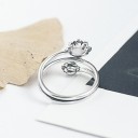 Dame ring med blomst D2228 2