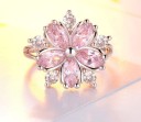 Dame ring med blomst D2499 4