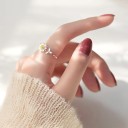 Dame ring med blomst D2580 6
