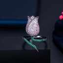 Dame ring med blomst D2993 6