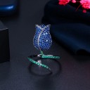 Dame ring med blomst D2993 5