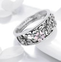 Dame ring med blomster D1131 4
