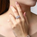 Dame ring med blomster D1599 4