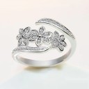 Dame ring med blomster D2479 2