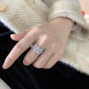 Dame ring med blomster D2756 3