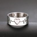 Dame ring med hjerteslag D2908 2