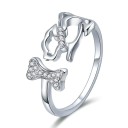 Dame ring med hund J430 1