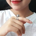 Dame ring med kat D3007 2
