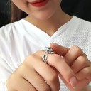 Dame ring med kat D3007 3