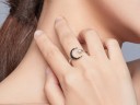 Dame ring med måne D1791 4