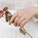 Dame ring med perle D1111 4