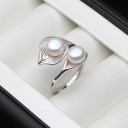 Dame ring med perle D1148 4