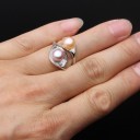 Dame ring med perle D1148 2