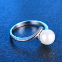 Dame ring med perle D1245 4