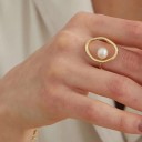 Dame ring med perle D2001 2