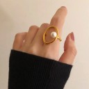 Dame ring med perle D2001 4