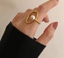 Dame ring med perle D2001 5