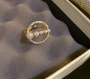 Dame ring med perle D2924 2