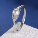 Dame ring med perle D2945 2