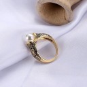 Dame ring med perle D2970 3