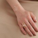 Dame ring med perle 5