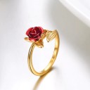 Dame ring med rose D2608 2