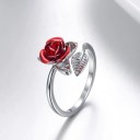 Dame ring med rose D2608 3