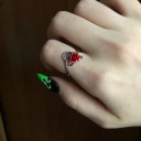 Dame ring med rose D2608 4