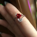 Dame ring med rose D2608 5