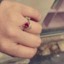 Dame ring med rose D2608 6