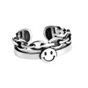 Dame ring med smilende ansigt D2964 1