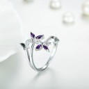 Dame ring med sommerfugle D1281 2