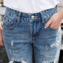 Dame rippede 3/4 jeans 3
