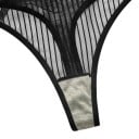 Dame sæt af gennemsigtig netstof med striber bh med bøjler og uforede skåle og trusser med bred talje 14
