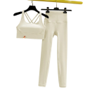 Dame sæt leggings og sports-bh, ensfarvet, spandex, nylon 17