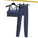 Dame sæt leggings og sports-bh, ensfarvet, spandex, nylon 23
