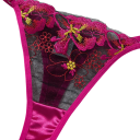 Dame sæt med blonder og blomsterbroderi bh og trusser polyester elastan rosa til daglig brug 2
