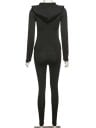Dame sæt med zip hoodie og leggings Tætsiddende pasform Lange ærmer Justerbare snore Strækbart polyester med spandex 10
