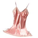 Dame satin natkjole med blonder Elegant ensfarvet kjole med V-udskæring Let polyester Universel størrelse Forskellige farver 9