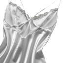 Dame satin natkjole med blonder Elegant ensfarvet kjole med V-udskæring Luksus natundertøj i let polyester Forskellige farver 7