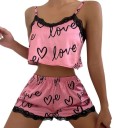 Dame satin pyjamas med blonder 7