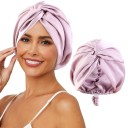 Dame silke turban sovekappe justerbar polyesterkappe 6