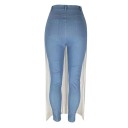 Dame skinny jeans med frynser 2