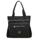 Dame skuldertaske i nylon og polyester 38 x 38 x 12 cm Rummelig taske med to håndtag Frontlommer med lynlås Sidelommer 1